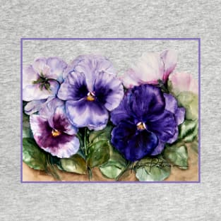 Pansy Flower in Purple T-Shirt